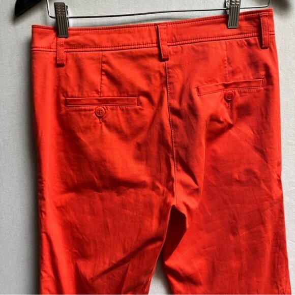 Cambio orange cotton cuffed trouser pants Sz 6 - Picture 3 of 11